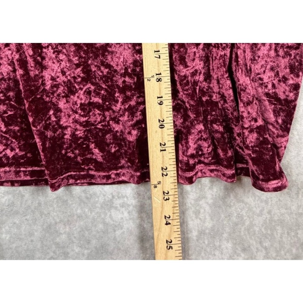 Banana Republic Vintage Womens Medium Crushed Velvet Top Burgundy Made in Italy - Picture 5 of 8